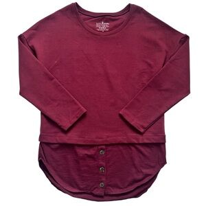 neon buddha XS Lagenlook Layered Hem Sweatshirt Burgundy